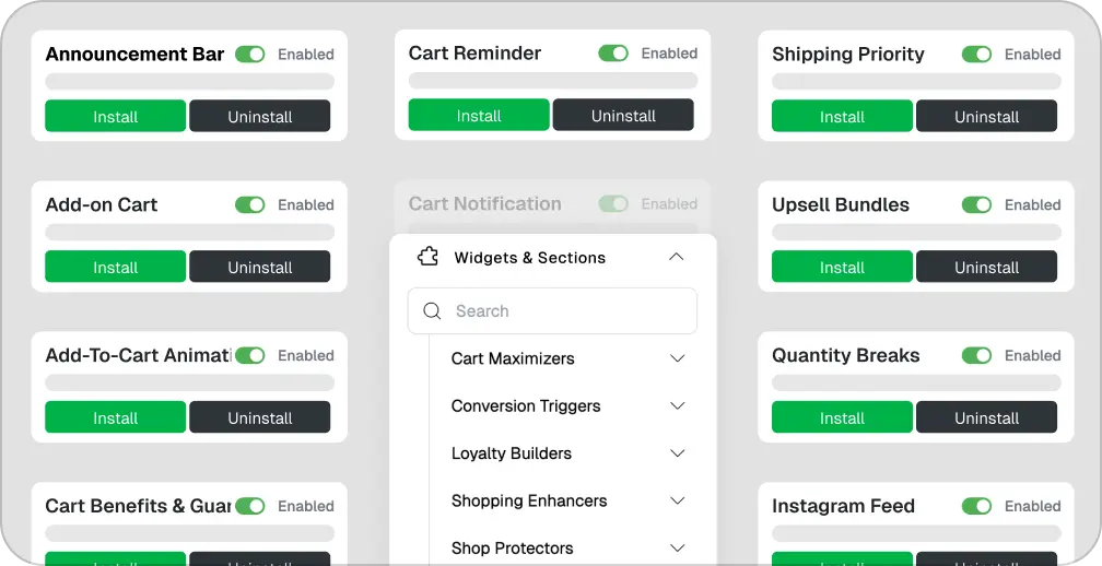 Customizable Sections